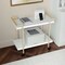 Martha Stewart Liam 2-Tier White Mobile Office Storage and Printer Cart w/Polished Brass Frame NAN-JH-17107-WH-GLD-MS - alternate 7